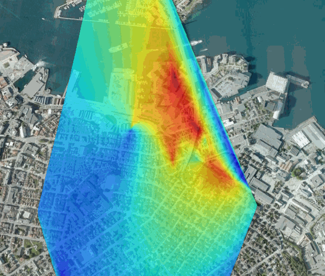 RTLSDR-Scanner Signal Triangulation Heatmap