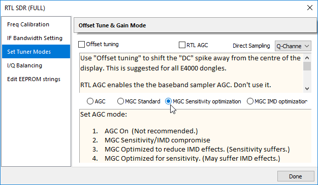 RTLSDR++ Drivers: New Gain Options