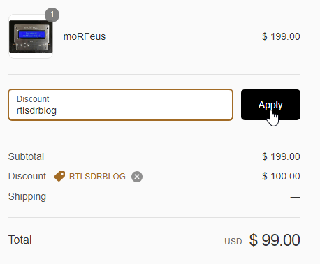 moRFeus coupon "rtlsdrblog"