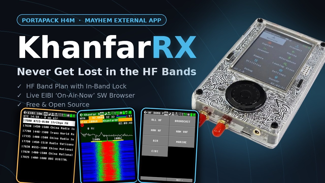 KhanfarRX: New Mayhem app for PortaPack H4M with FT8 map