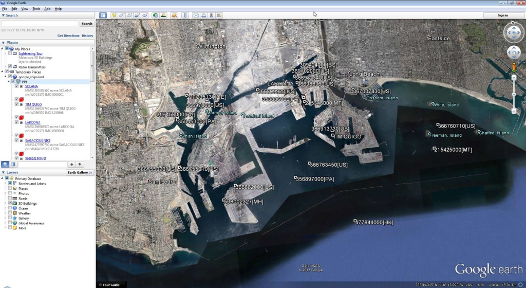 Google Earth AIS Screenshot