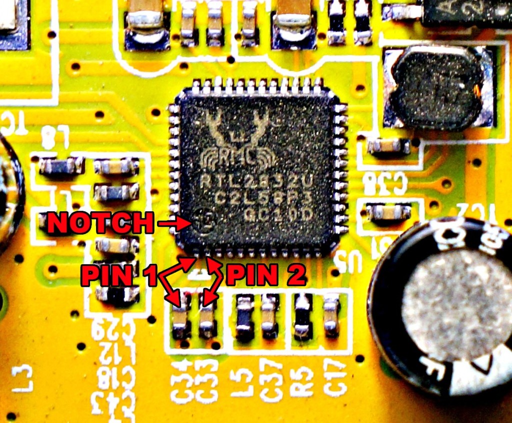 RTL2832 Pin 1 and Pin 2