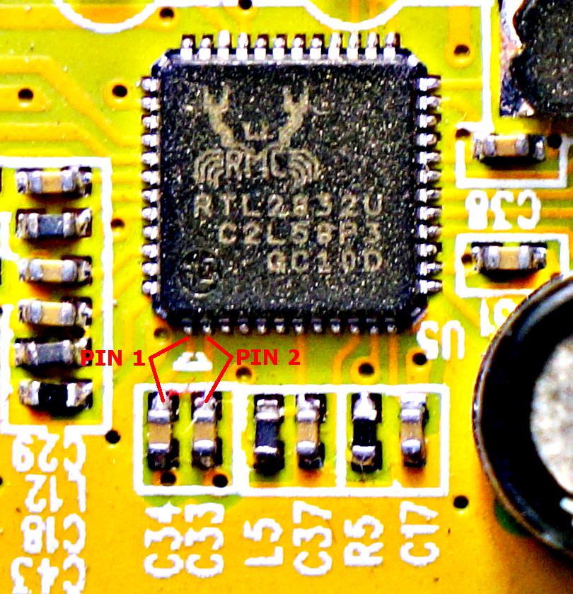 RTL2832U Closeup Pinlayout