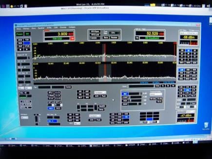 Two RTL-SDR dongles running on PowerSDR.