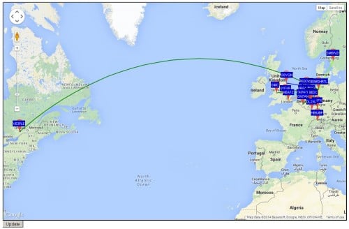 Some Received WSPR Locations