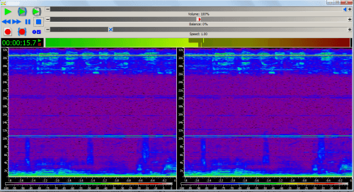 I/Q Data interpreted by an audio editor