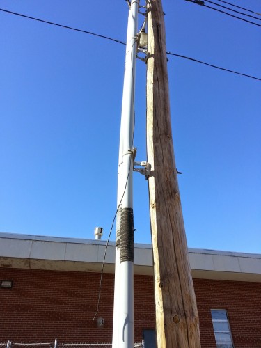 The faulty power pole