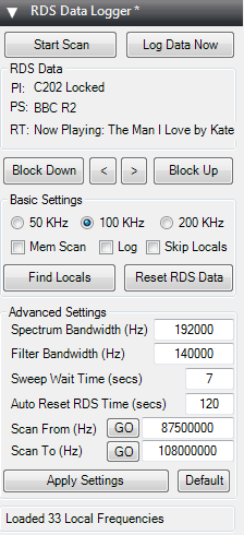 RDS Data Logger SDR# Plugin