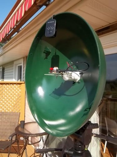 The parabolic micrphone with FM transmitter