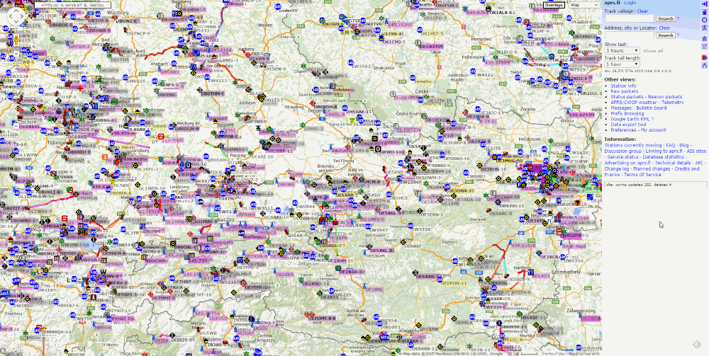 Various APRS messages seen on aprs.fi