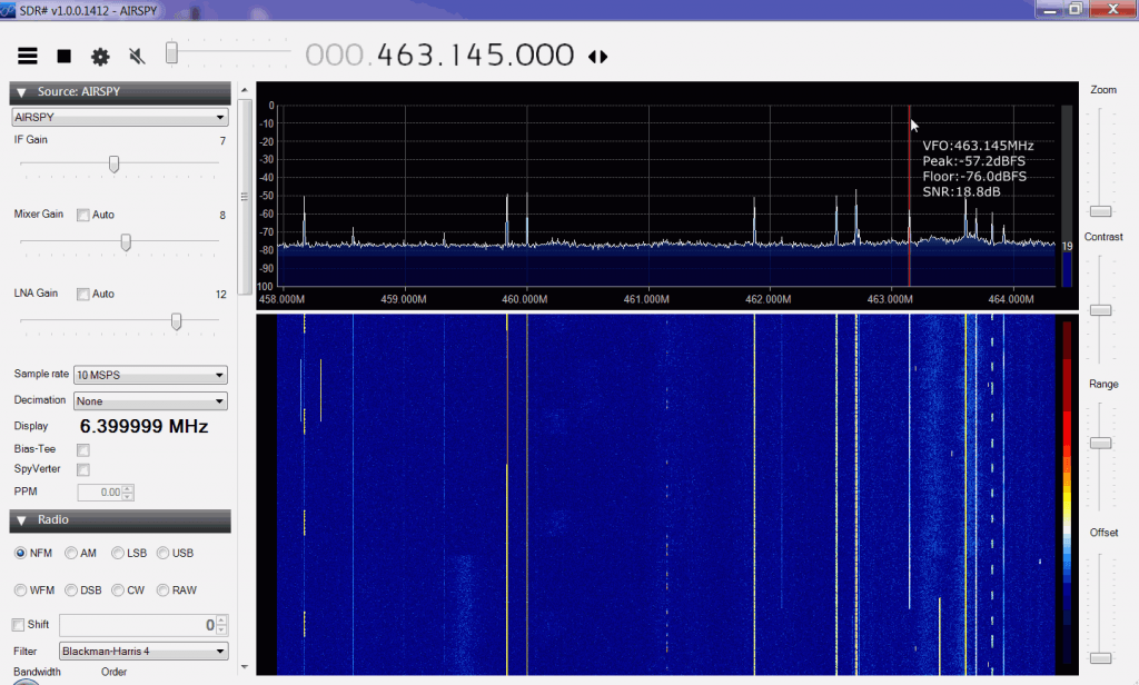 Receiving a 464 MHz Trunking Channel with the Airspy