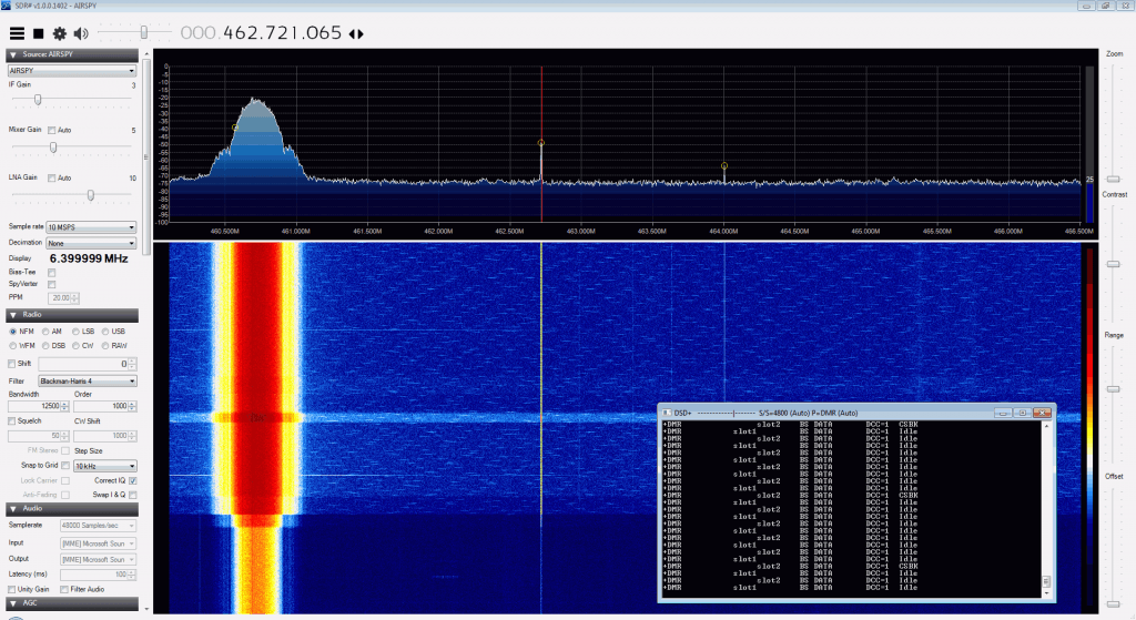 Interfering signal at low power, -2 MHz away.