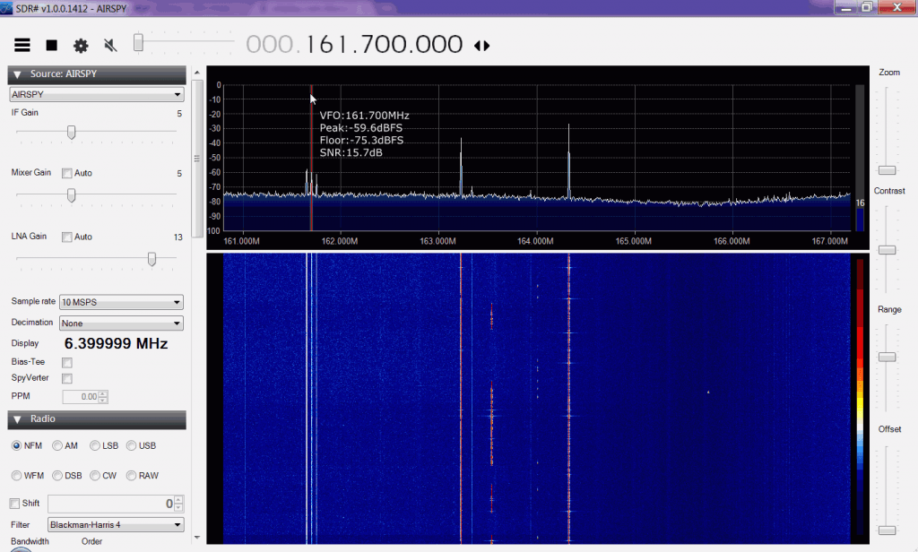 Receiving a weak Marine weather information station with an Airspy