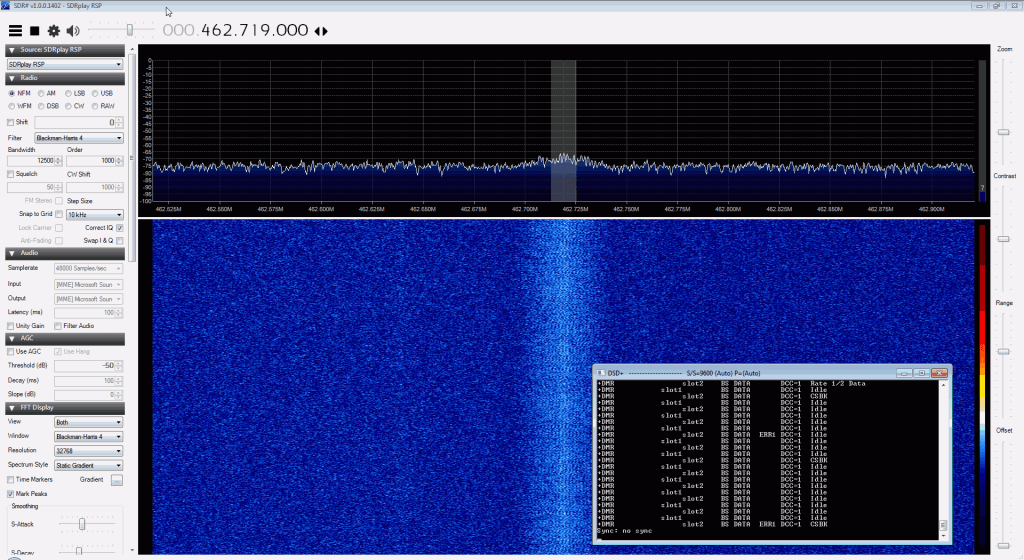 Zoom in of the distorted signal with the SDRplay RSP