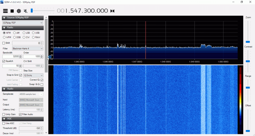 Receiving L-band satellites with an SDRplay RSP