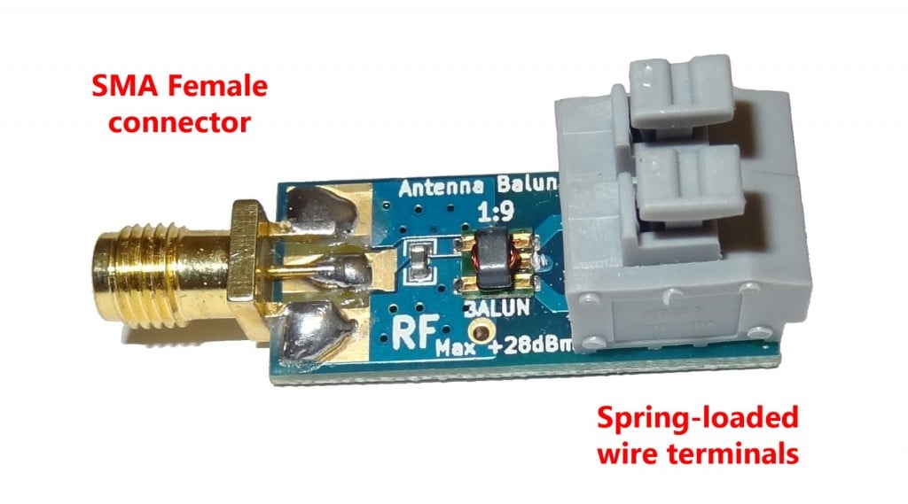 The Nooelec balun 1:9