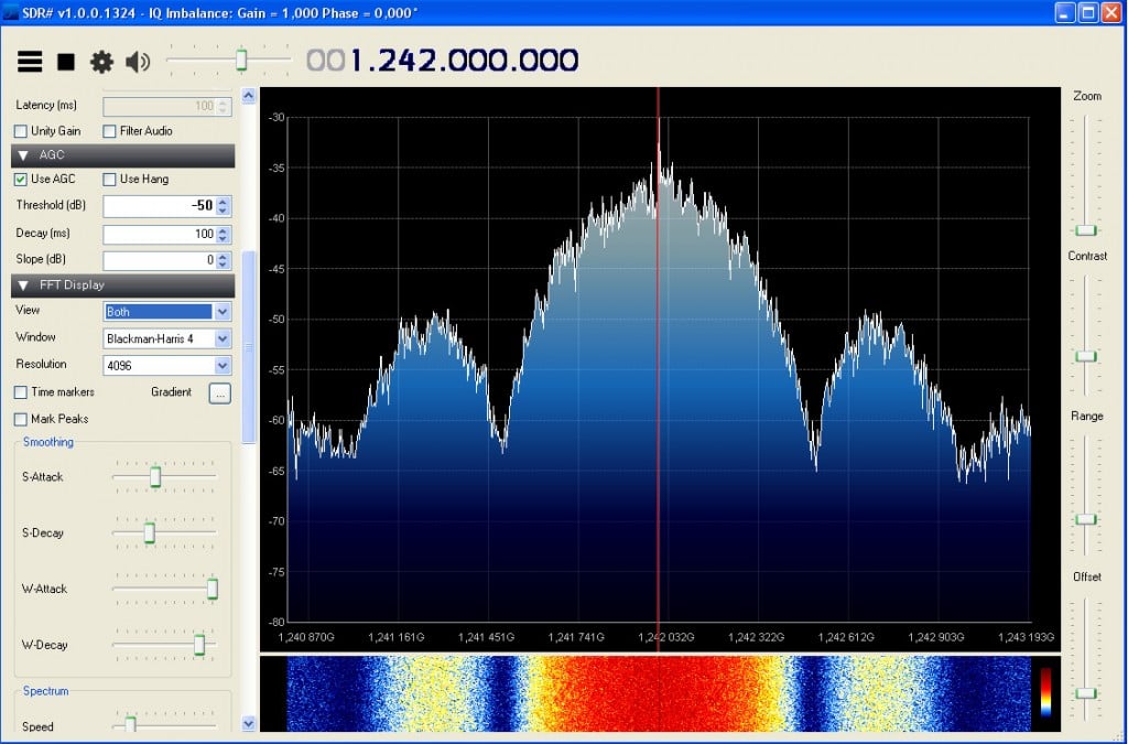 A DATV transmission received from a Raspberry Pi transmitter.