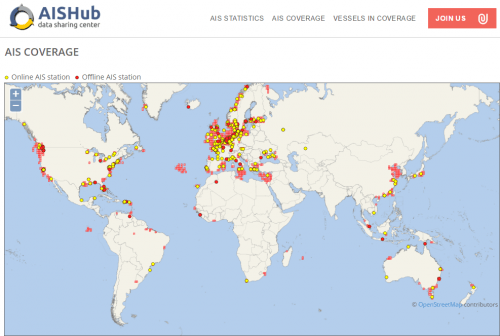 AISHub Coverage Areas