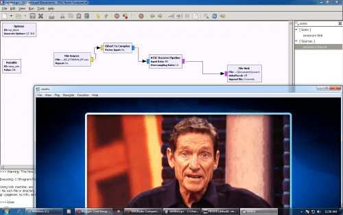 GNU Radio ATSC Decoder Running on Windows.
