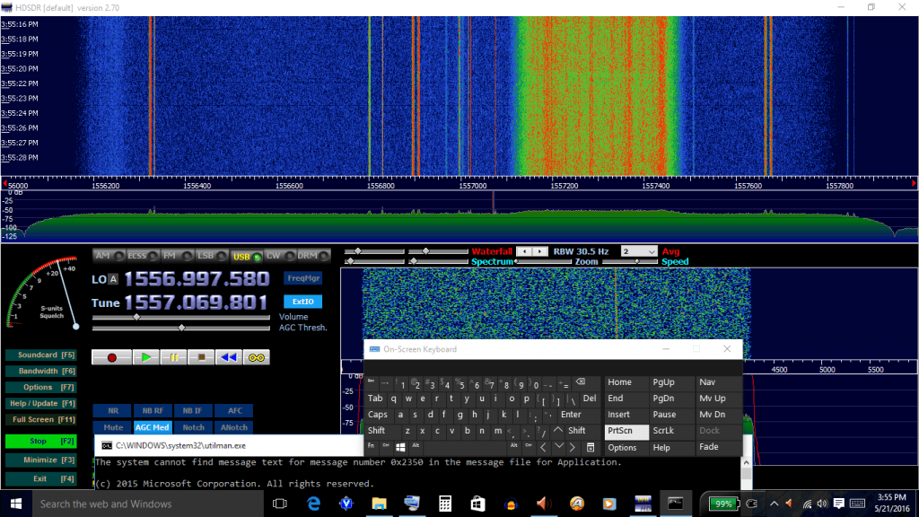 Good Inmarsat reception with the dish.