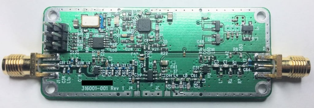 The Outernet downconverter circuit board.