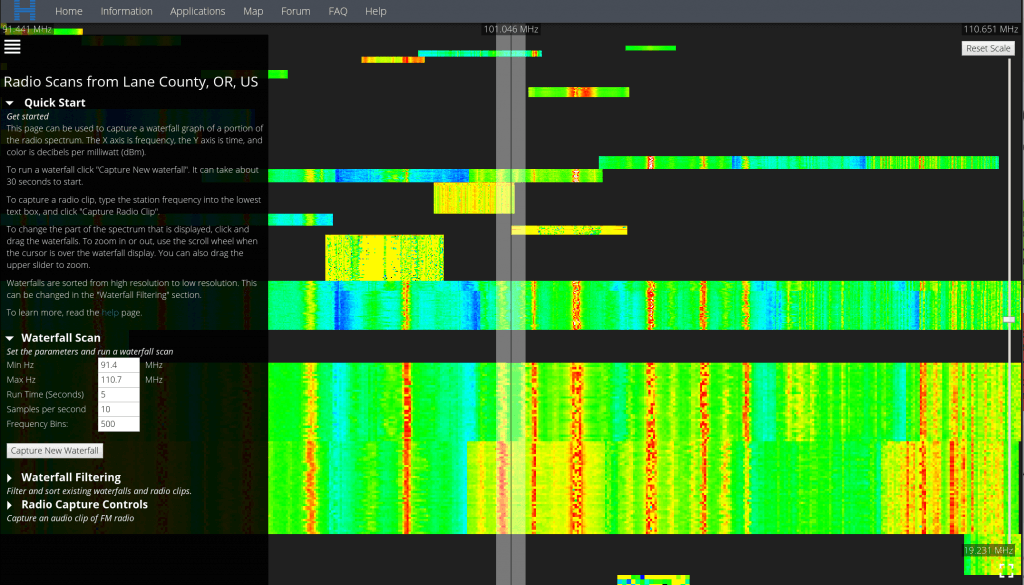 Remote Radio Scan with IBM Horizon and an RTL-SDR.