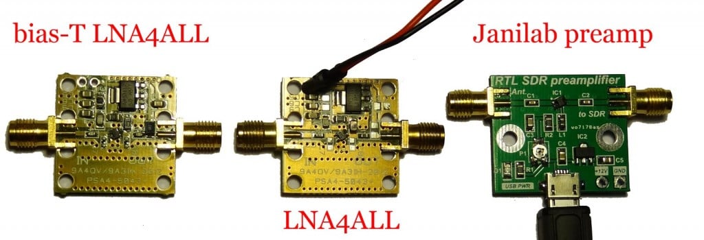 The LNA4ALL and LNA4HF vs the Janilab Preamp