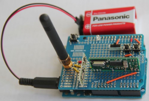 A $40 Arduino which can be used to record wireless rolling codes, then transmit new ones once cracked.