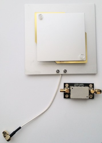 The Outernet patch antenna and LNA