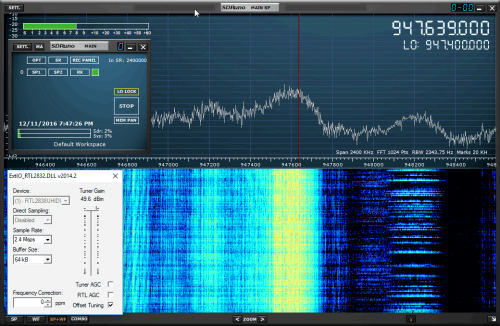 SDRuno Version 1.1 Running a RTL-SDR at 2.4 MSPS