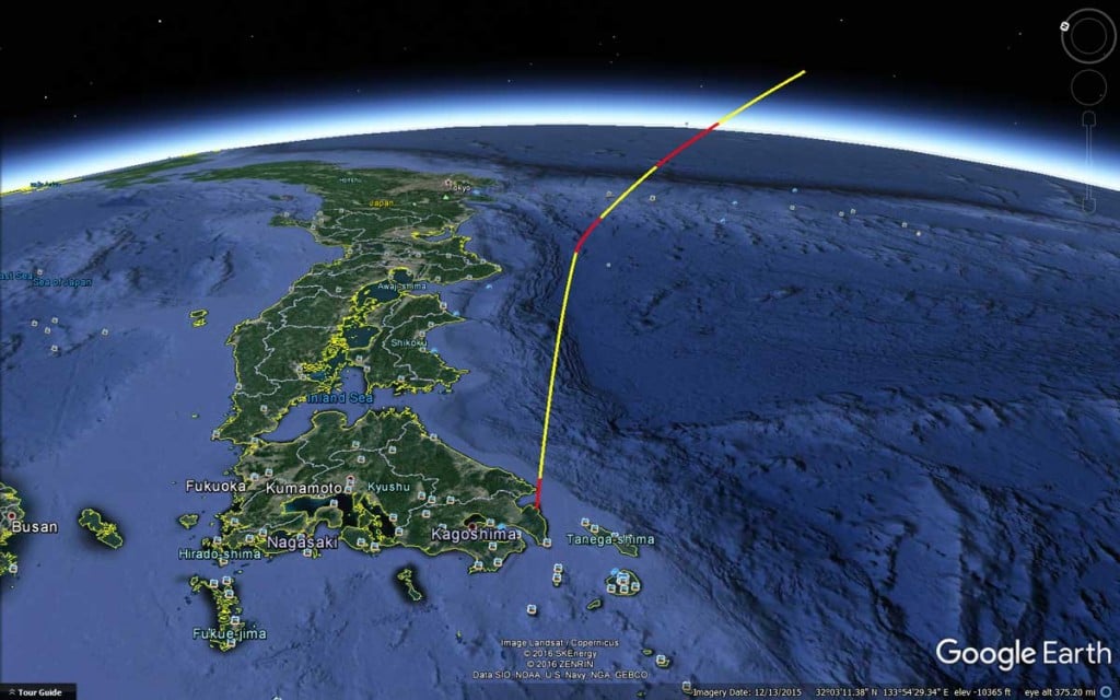 LimeSDR Simulated GPS Rocket Trajectory Received with RTL-SDR.