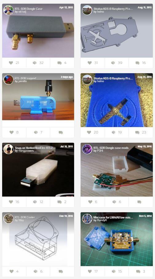 Some of the RTL-SDR related design on Thingiverse.