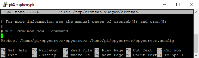 SpyServer Crontab - Start on boot