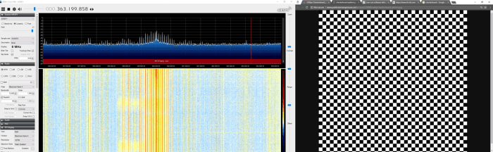 Unintentionally radiated RF signal from computer screen shown in SDR#