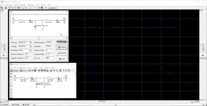 Designing a simple filter in RFSim99