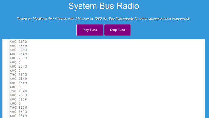 System Bus Radio web app