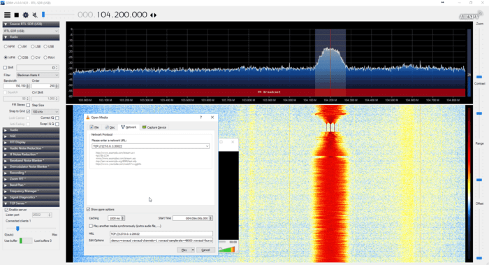 Il plugin in streaming via TCP a VLC