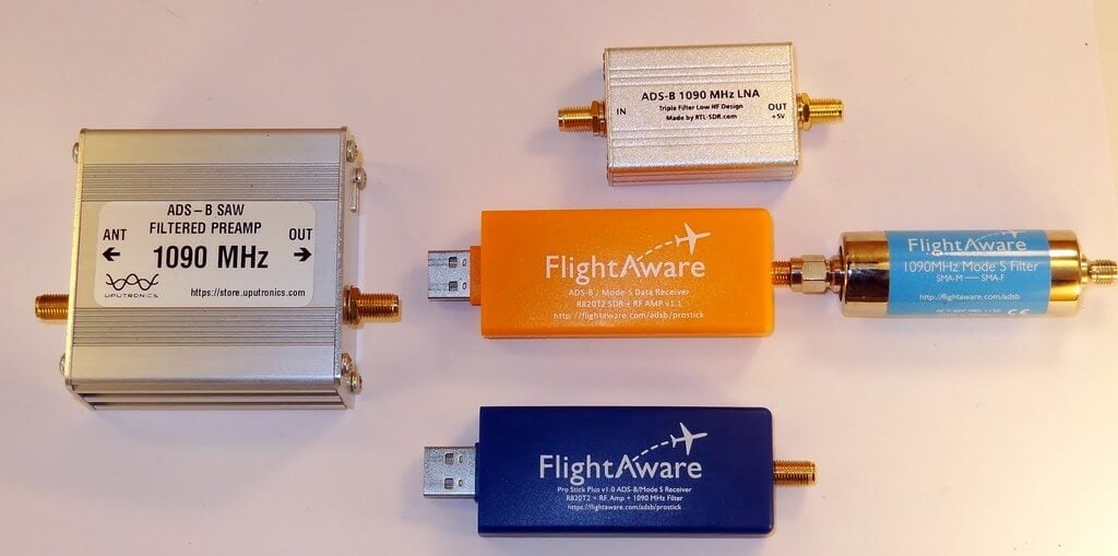Tested ADS-B LNA's and ADS-B RTL-SDR Dongles