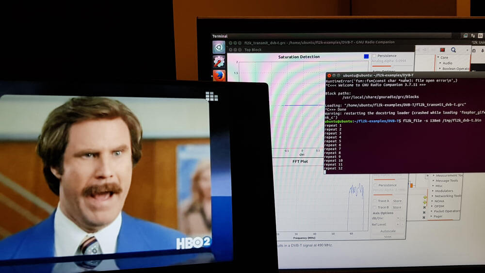 Osmo-FL2K transmitting DVB-T.
