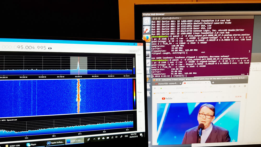 FL2K broadcasting WFM with fl2k_fm.
