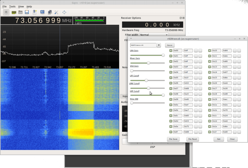 R820Tweak_Patched GUI. Control Gain, Filters and Registers.