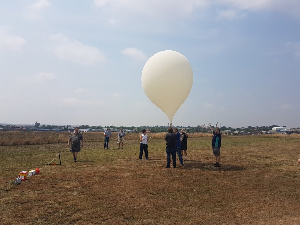 Launching the High Altitude Balloon.