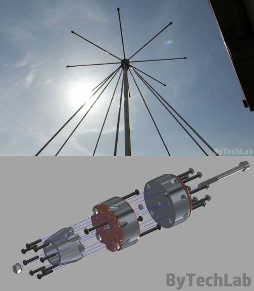 ByTechLabs' Mostly 3D Printed Discone Antenna