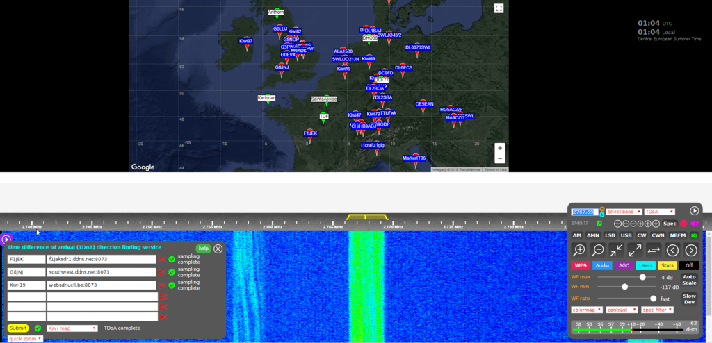 KiwiSDR TDoA Interface