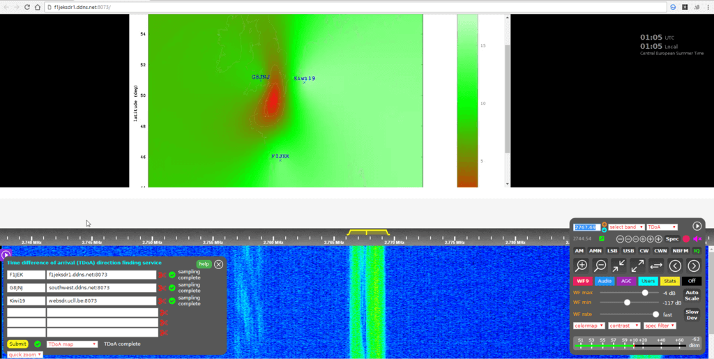 KiwiSDR TDoA Results