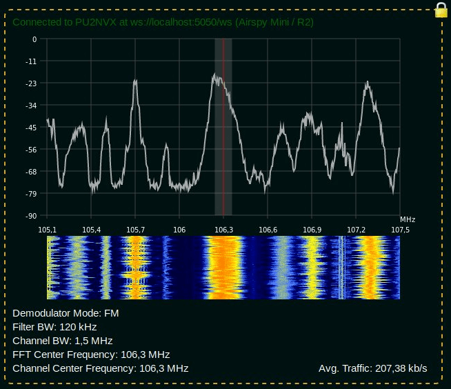 SegDSP Screenshot Demodulating WBFM