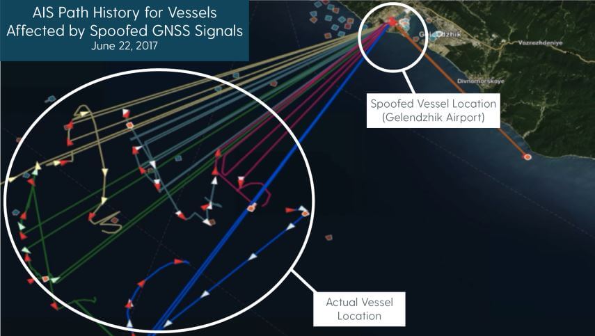 C4ADS Research shows GPS spoofing detected via AIS data