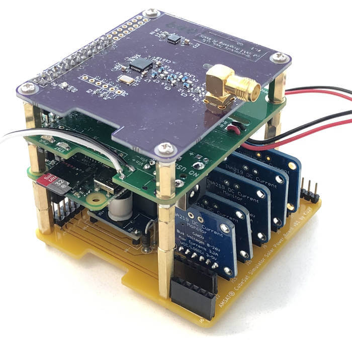 A Simulated CubeSat made from a Solar Panel board, Pi Zero, UPS and Tranceiver.