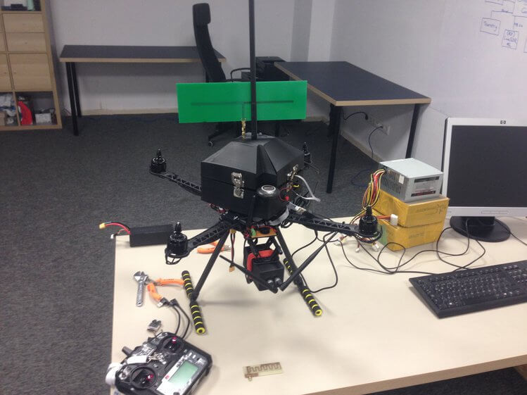 Dronesense: Drone Detection and Jammer Mounted on another Drone, running on a LimeSDR.