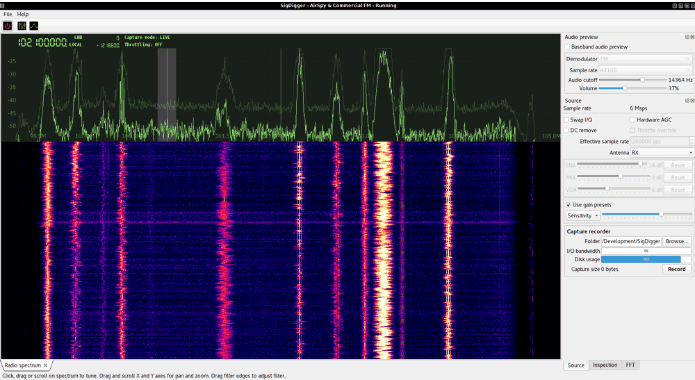 SigDigger: A Graphical Digital Signal Analyzer for Linux